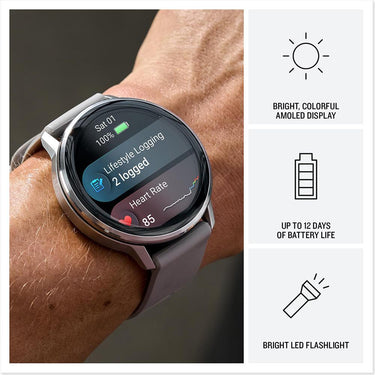 Garmin Venu 4, 45 mm Health & Fitness GPS Smartwatch, Silver + Accessories Bundle