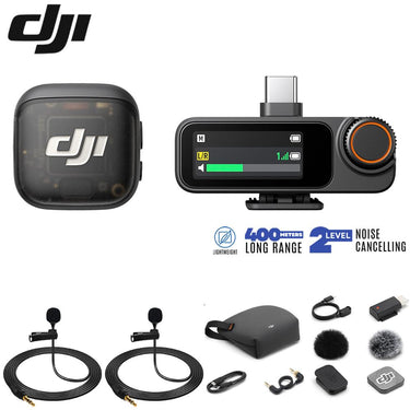 DJI Mic 3 (1 TX + 1 RX) Advanced Mini Wireless Microphone + 2x Deco Mic Bundle