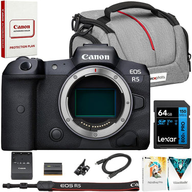 Canon EOS R5 Full Frame Mirrorless Camera Body with 45MP + Accessories Bundle