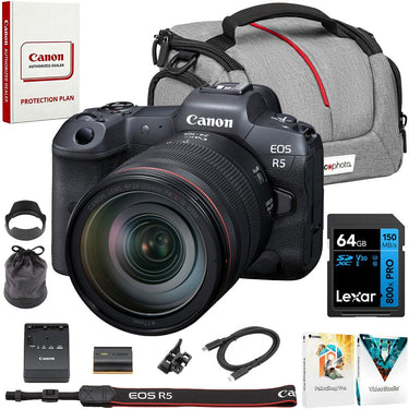 Canon EOS R5 Full Frame Mirrorless Camera Body+Lens Kit with Accessories Bundle