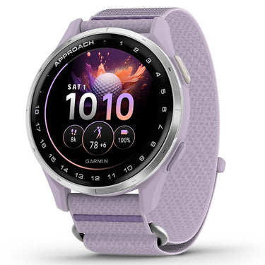 Garmin Approach J1 Silver Aluminum Bezel with Lilac Band + 26 Month Protection