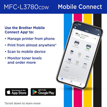 Brother MFCL3780CDW Digital Color All-in-One Laser Printer w/ Print Like A Pro Bundle