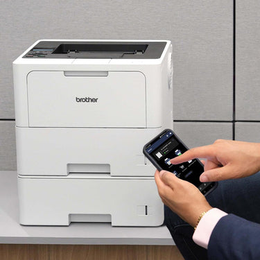 Brother HL-L6210DWT Business Monochrome Laser Printer, White w/ Print Like A Pro Bundle