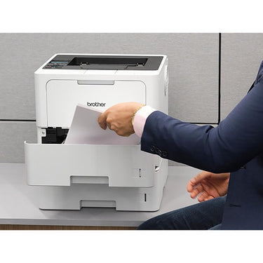 Brother HL-L6210DWT Business Monochrome Laser Printer, White w/ Print Like A Pro Bundle