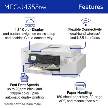 Brother INKvestment Wireless All-in-One Inkjet Printer w/ Print Like A Pro Bundle