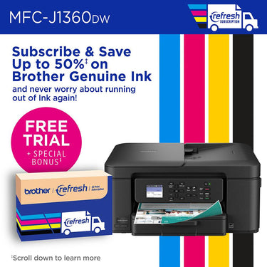 Brother Work Smart 1360 Wireless Color All-in-One Printer w/ Print Like A Pro Bundle