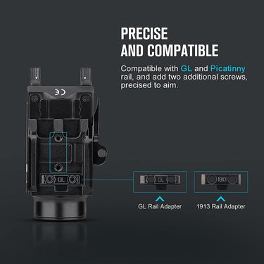 OLIGHT Baldr S 800 Lumens Rail Mounted Tactical Light, Black with Green Laser