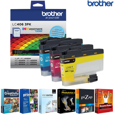 Brother INKvestment Tank Standard-yield Ink 3 Pack Color with Printer Softwares