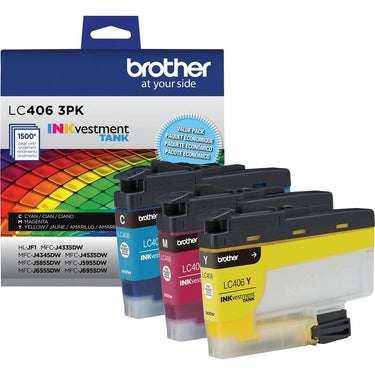 Brother INKvestment Tank Standard-yield Ink 3 Pack Color with Printer Softwares
