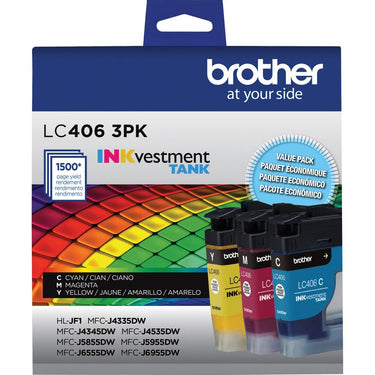 Brother INKvestment Tank Standard-yield Ink 3 Pack Color with Printer Softwares