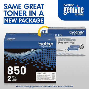 Brother TN850 High-Yield Toner, Black (Twin Pack)