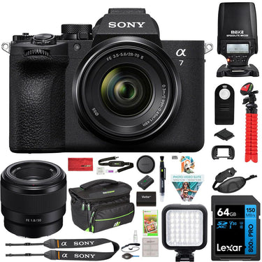 Sony a7 V Full-frame Mirrorless Camera w/ 28-70mm II + FE 50mm + Accessories Bundle