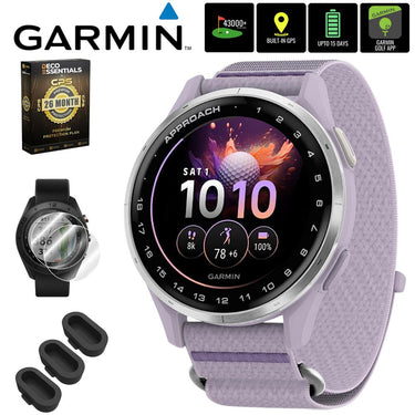 Garmin Approach J1 Silver Aluminum Bezel w/ Lilac Fabric Band +26 Month Protection