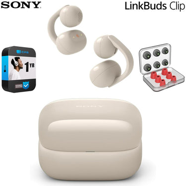 Sony LinkBuds Clip Open-Ear Truly Wireless Earbuds Greige +1Year Warranty Bundle