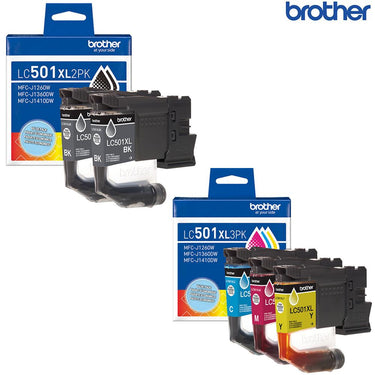 Brother Genuine High Yield Ink Cartridges 5 Pack of Black/Cyan/Magenta/Yellow