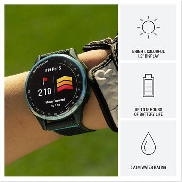 Garmin Approach J1 Cloud Blue Aluminum Bezel w/ Black/Azure Band +Accessories Bundle