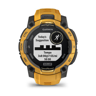 Garmin Instinct 3 - 45 mm Outdoor GPS Smartwatch, SOLAR, Sunburst w/ Sunburst/Gray Band
