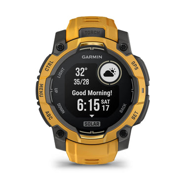 Garmin Instinct 3 - 45 mm Outdoor GPS Smartwatch, SOLAR, Sunburst w/ Sunburst/Gray Band