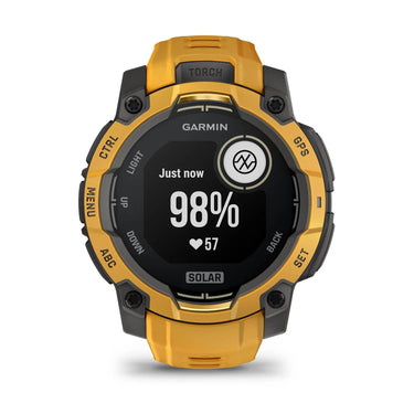 Garmin Instinct 3 - 45 mm Outdoor GPS Smartwatch, SOLAR, Sunburst w/ Sunburst/Gray Band
