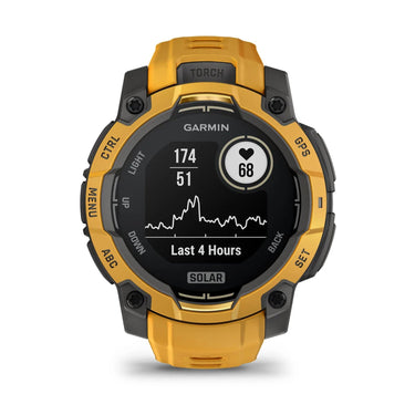 Garmin Instinct 3 - 45 mm Outdoor GPS Smartwatch, SOLAR, Sunburst w/ Sunburst/Gray Band