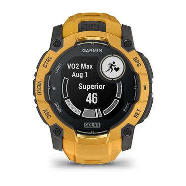 Garmin Instinct 3 - 50 mm Outdoor GPS Smartwatch, SOLAR, Sunburst w/ Sunburst/Gray Band