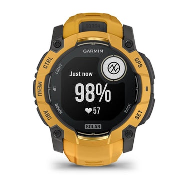 Garmin Instinct 3 - 50 mm Outdoor GPS Smartwatch, SOLAR, Sunburst w/ Sunburst/Gray Band