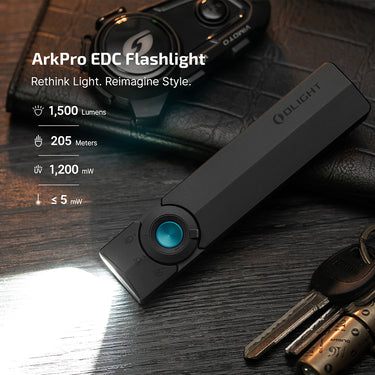 OLIGHT ArkPro 1,500 Lumens 4-in-1 EDC Flashlight, Matte Black