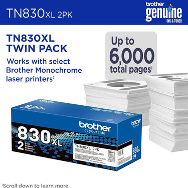 Brother High-Yield Toner Black Twin Pack (2-Pack x2) (3,000 Pages/Cartridge)