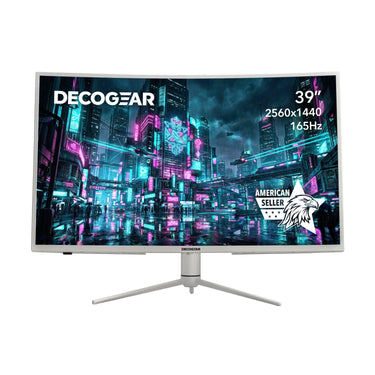 Deco Gear 39" Curved Widescreen Gaming Monitor, 2560x1440, 165 Hz, HDR400, 16:9, White
