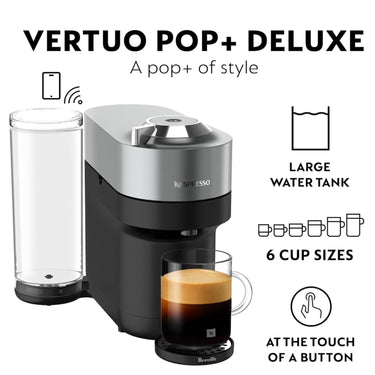 Nespresso Vertuo Pop+ Deluxe Coffee and Espresso Maker by Breville, Titan Grey