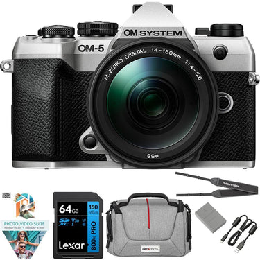 OM Systems Olympus OM-5 Mark II Camera w/M.ZUIKO 14-150mm Lens + 64GB Memory Bundle