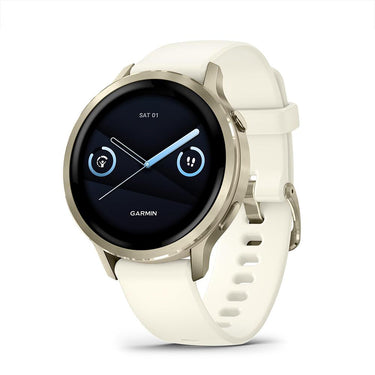 Garmin Venu 4 41mm Health & Fitness GPS Smartwatch, Lunar Gold w/ Accessories Bundle
