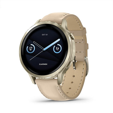 Garmin Venu 4 41mm Health & Fitness GPS Smartwatch, Lunar Gold w/ Accessories Bundle