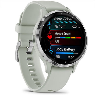Garmin Venu 3S Health Fitness GPS Smartwatch Steel Bezel (41mm) w/ Accessories Bundle