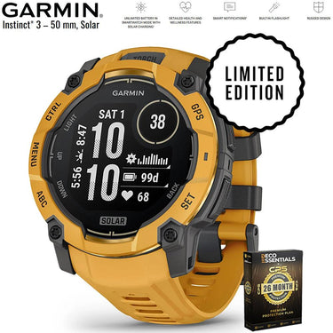 Garmin Instinct 3 - 50 mm GPS Smartwatch SOLAR Sunburst with 26 Month Protection