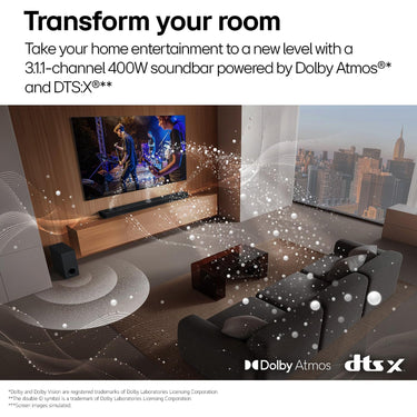 LG Soundbar for TV with Dolby Atmos 3.1.1 Channel + 26 Months Protection Bundle