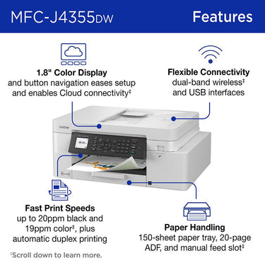 Brother INKvestment Wireless All-in-One Inkjet Printer w/ Print Like A Pro Bundle