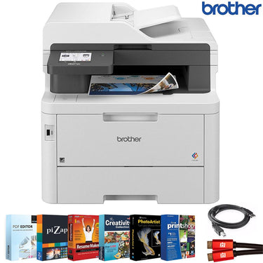 Brother Digital Color All-in-One Laser Printer + Tech Smart USA Software Bundle
