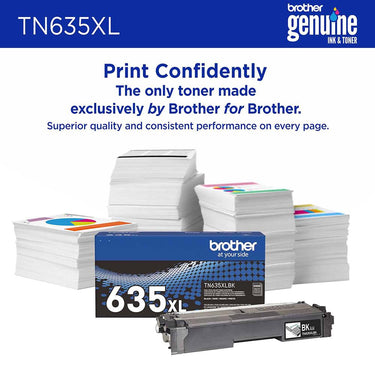 Brother Genuine High Yield Toner Cartridge, Black (TN635XLBK)