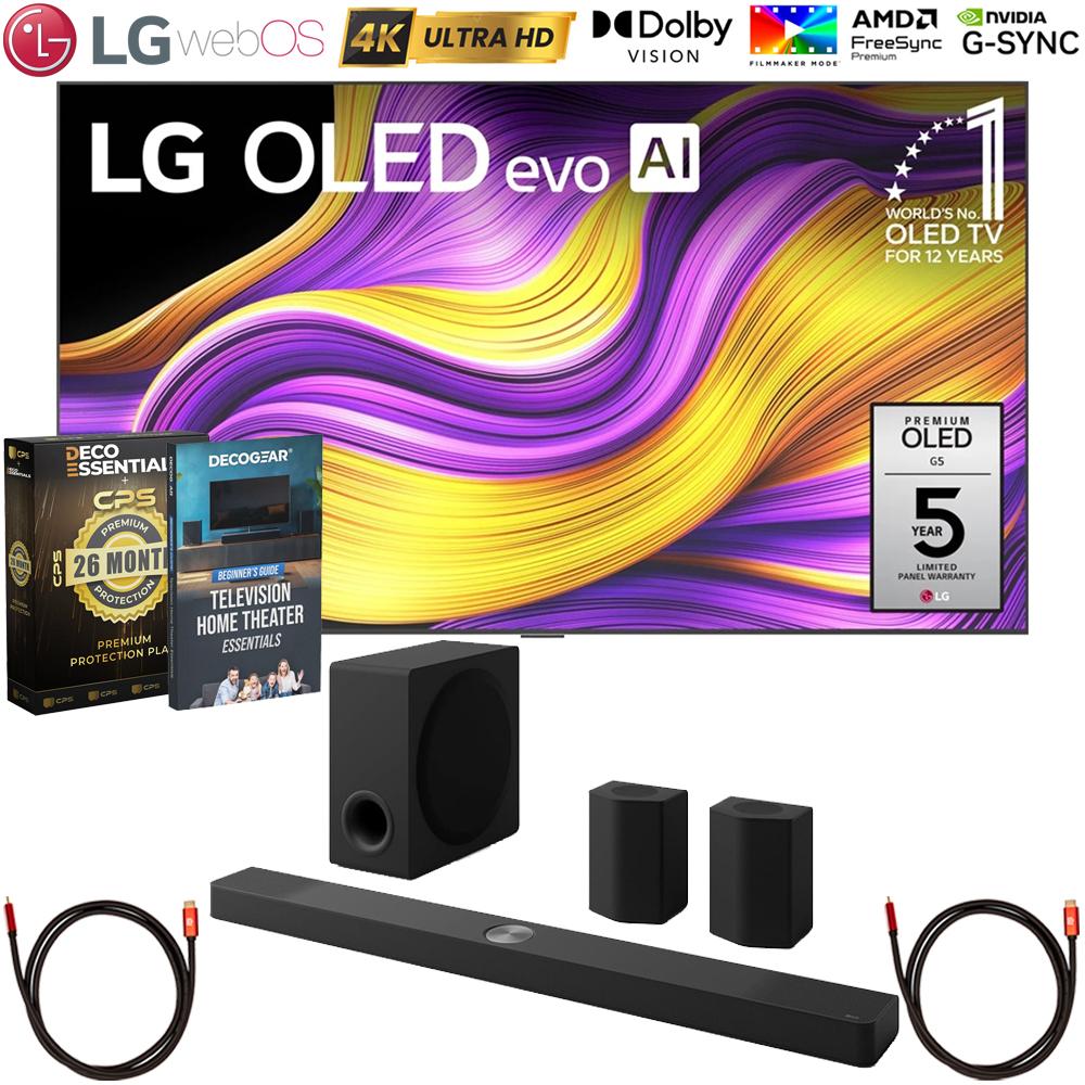 LG 77 Inch G5 Series OLED evo 4K UHD Smart webOS TV with LG Soundbar B