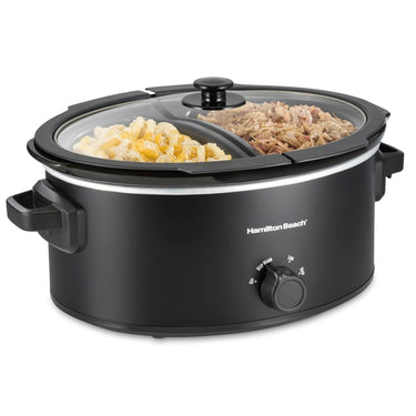 Hamilton Beach Double Dish Slow Cooker with 6qt Crock and Dual 2.5qt Nonstick Insert
