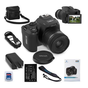 Minolta MNB10Z 64 MP / 4K Bridge Camera w/10x Optical Zoom (Black)