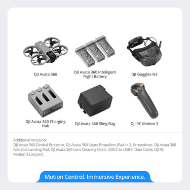 DJI Avata 360 Motion Fly More Combo with Drone, Goggles N3, 3 Batteries