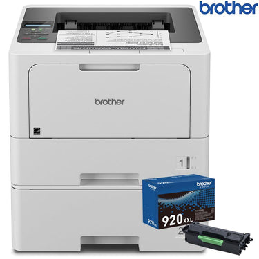 Brother Business Monochrome Laser Printer with Dual Paper Trays + Toner Black