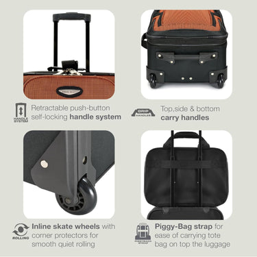Travel Select Amsterdam Softside Expandable Luggage with Rolling Wheels, Gray, 4-Piece Set