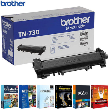 Brother Genuine Standard Yield Toner Cartridge Black with Printer Softwares
