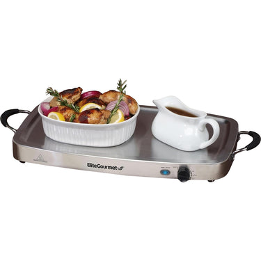 Elite Gourmet EWM-9933 7.5-Qt Triple Buffet Server and Warming Tray; Stainless | Open Box