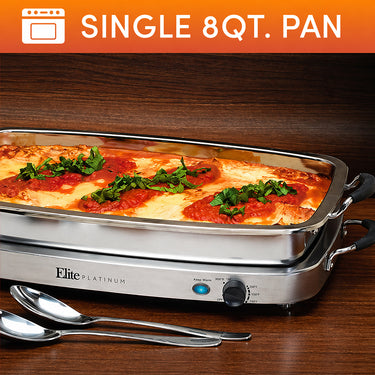 Elite Gourmet EWM-9933 7.5-Qt Triple Buffet Server and Warming Tray; Stainless | Open Box