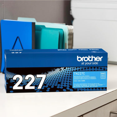 Brother Genuine TN227C, High Yield Toner Cartridge, Replacement Cyan Toner