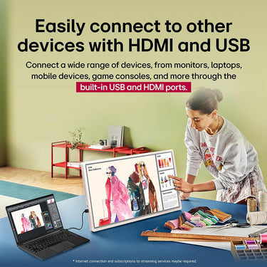 LG StanbyME 2 27" Portable Smart Touch w/ 4hr Battery + 26 Months Protection Bundle